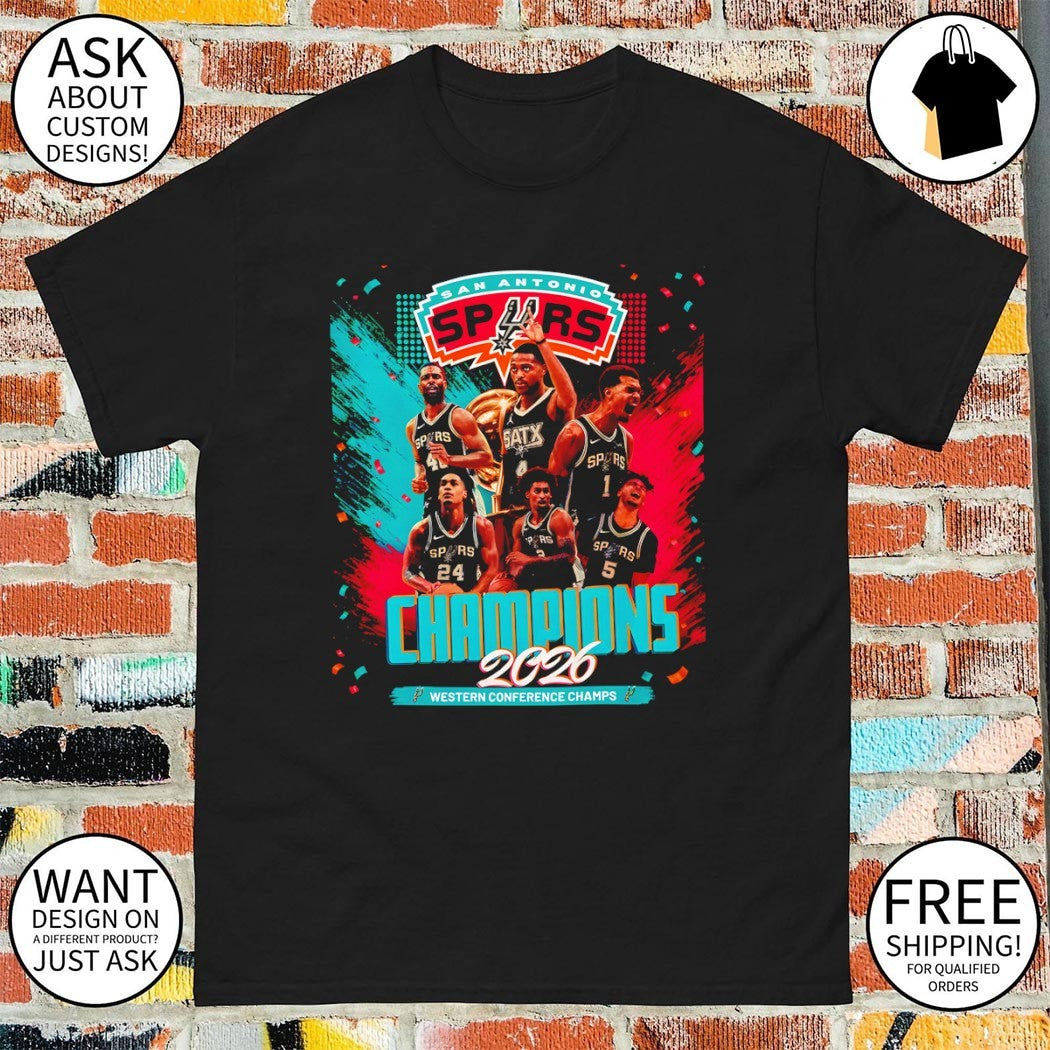 San Antonio Spurs 2026 Western Conference Champions basketball team logo shirt