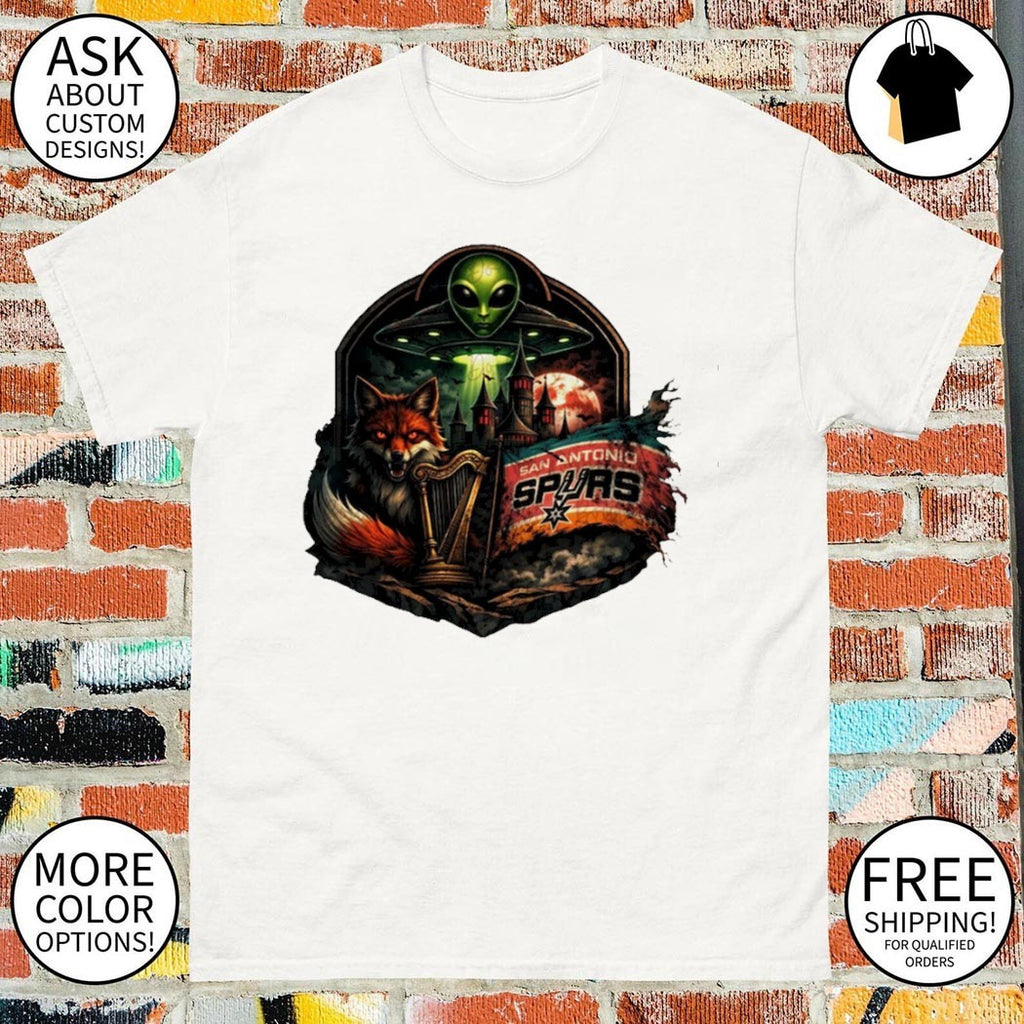 San Antonio Spurs Alien Fox Harp Castle Flag shirt