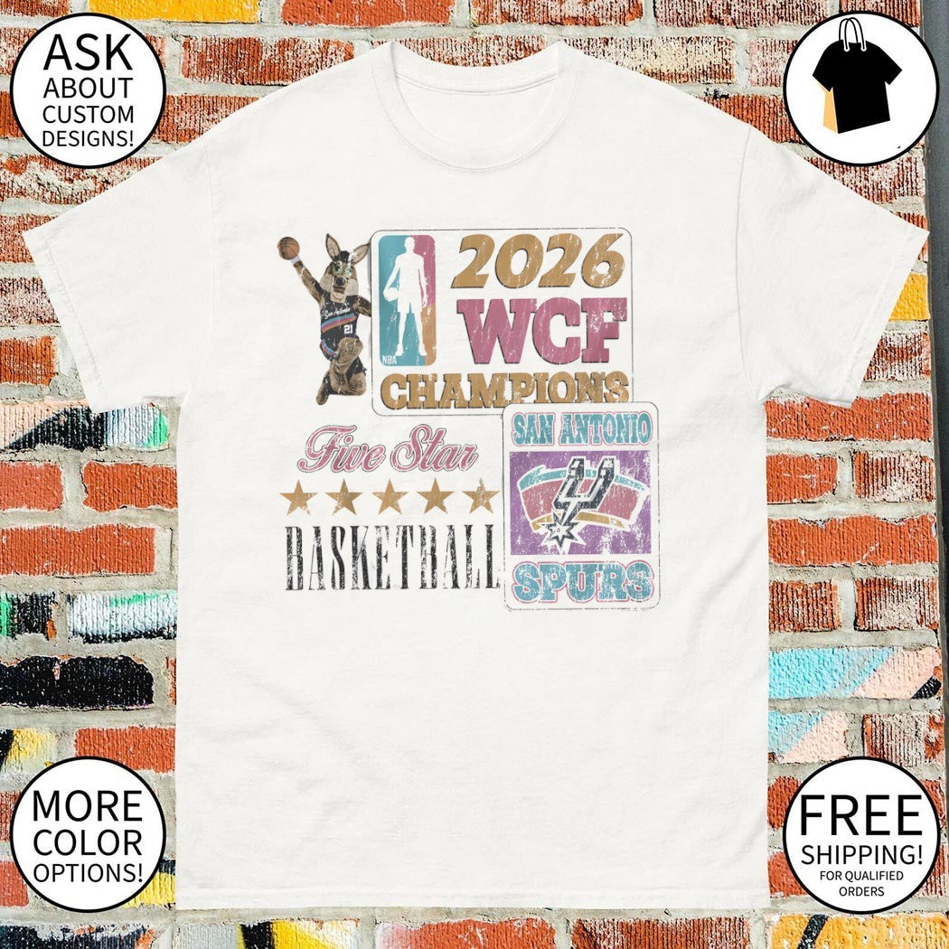 San Antonio Spurs Basketball 2026 WCF Western Conference Champions Five Star shirt