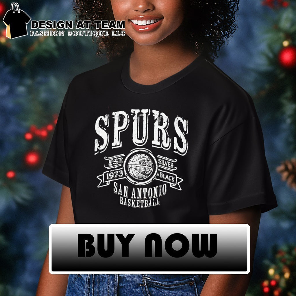 San Antonio Spurs Basketball Go Spurs Go Silver Black est 1973 shirt