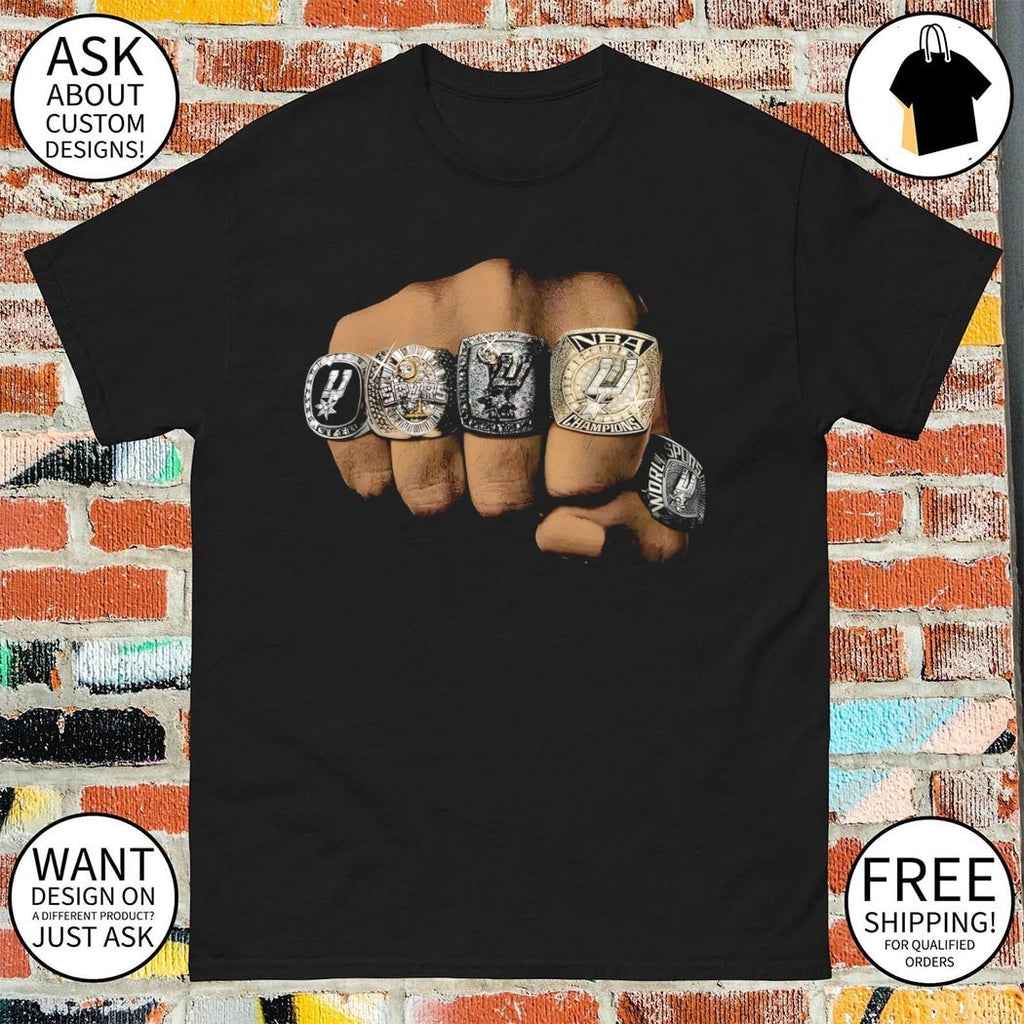 San Antonio Spurs Basketball NBA Champions Rings 2026 NBA shirt