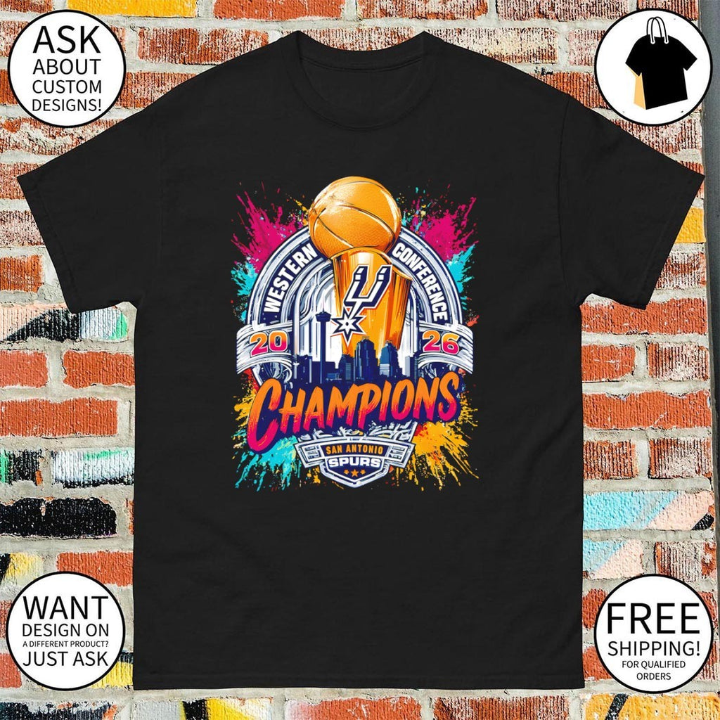 San Antonio Spurs Basketball trophy apparel Western Conference 2026 Champions shirt