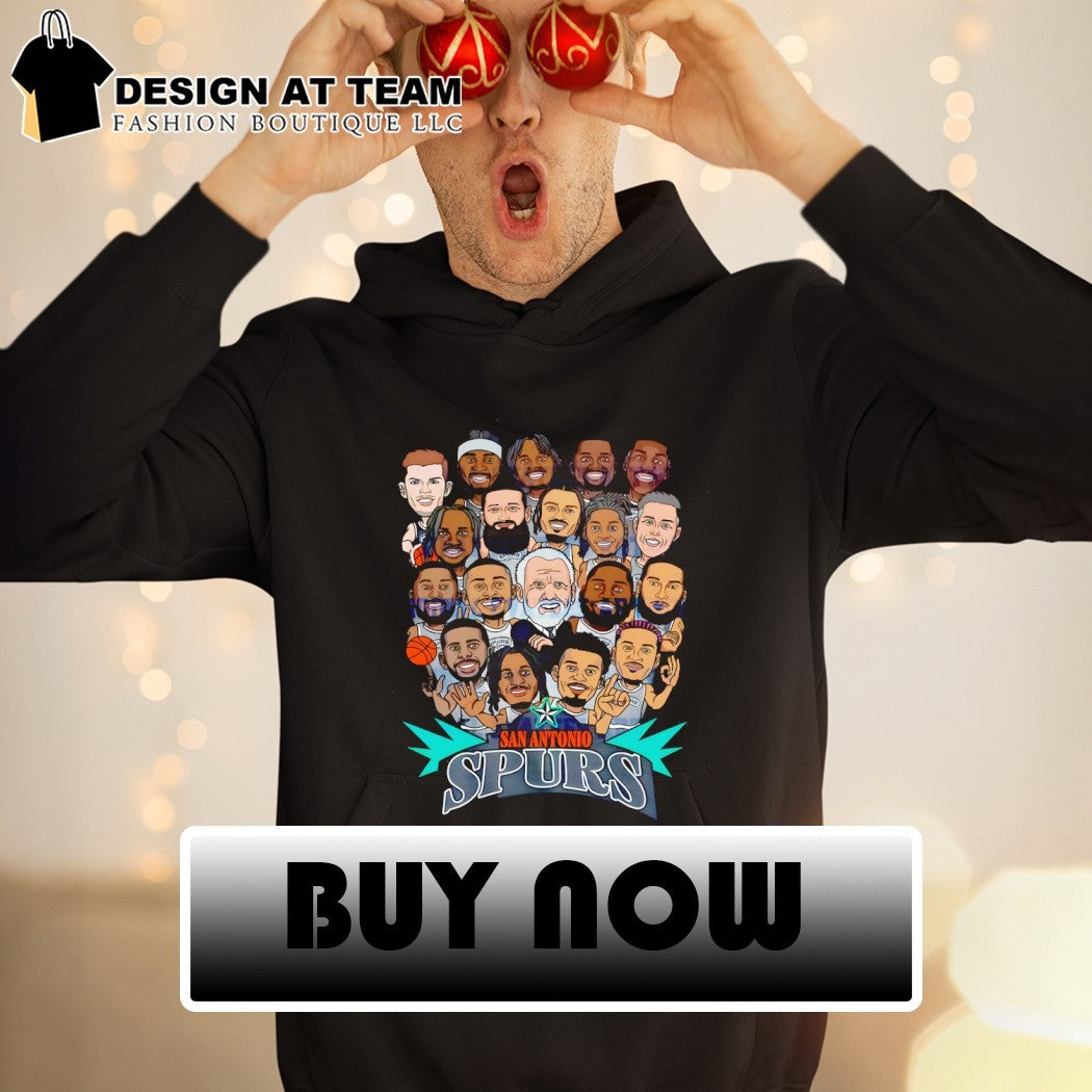 San Antonio Spurs Caricature Artwork for the 2026 shirt