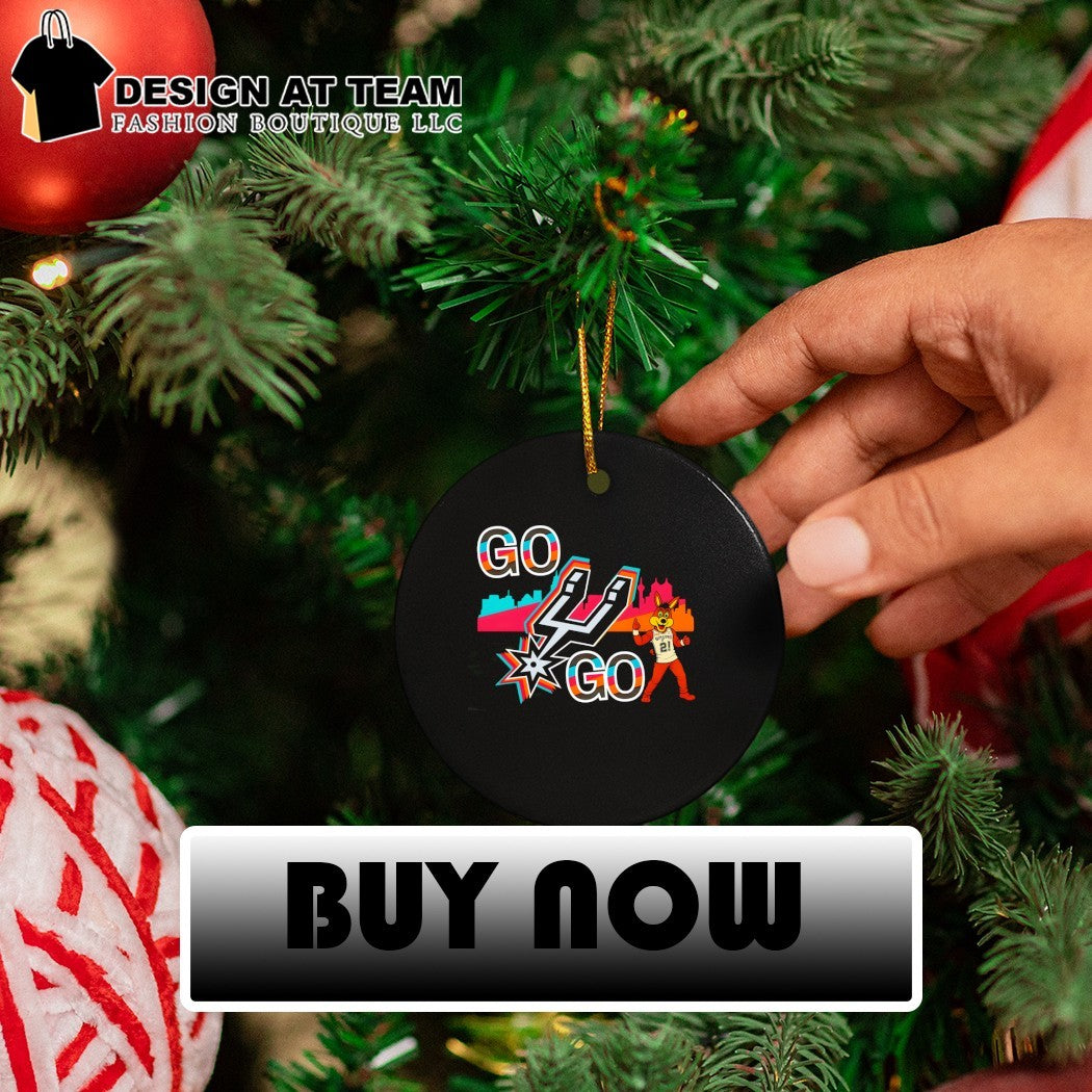 San Antonio Spurs Coyote basketball mascot illustration with Go Go team logo shirt