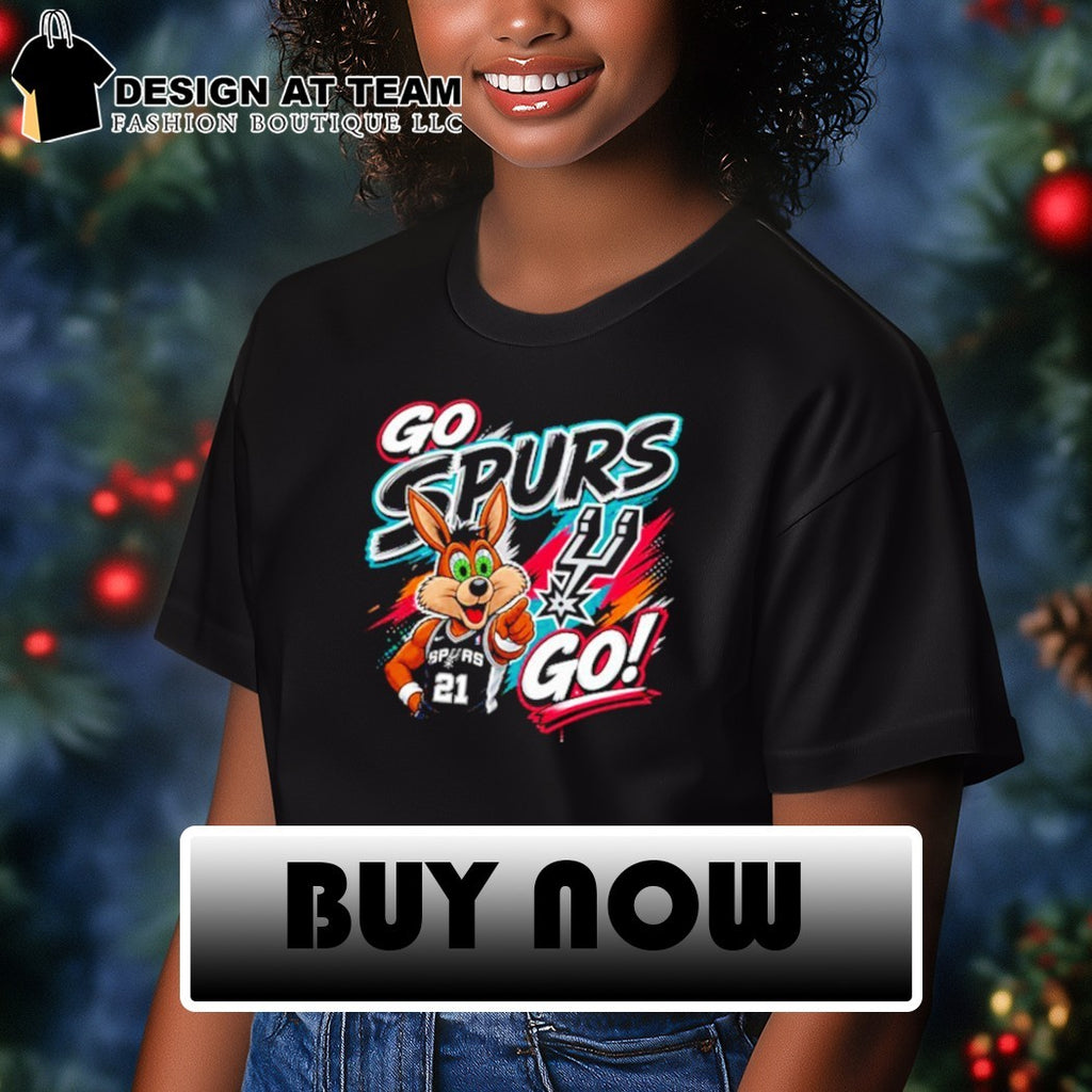 San Antonio Spurs Coyote basketball team mascot Go Spurs Go apparel youth shirt