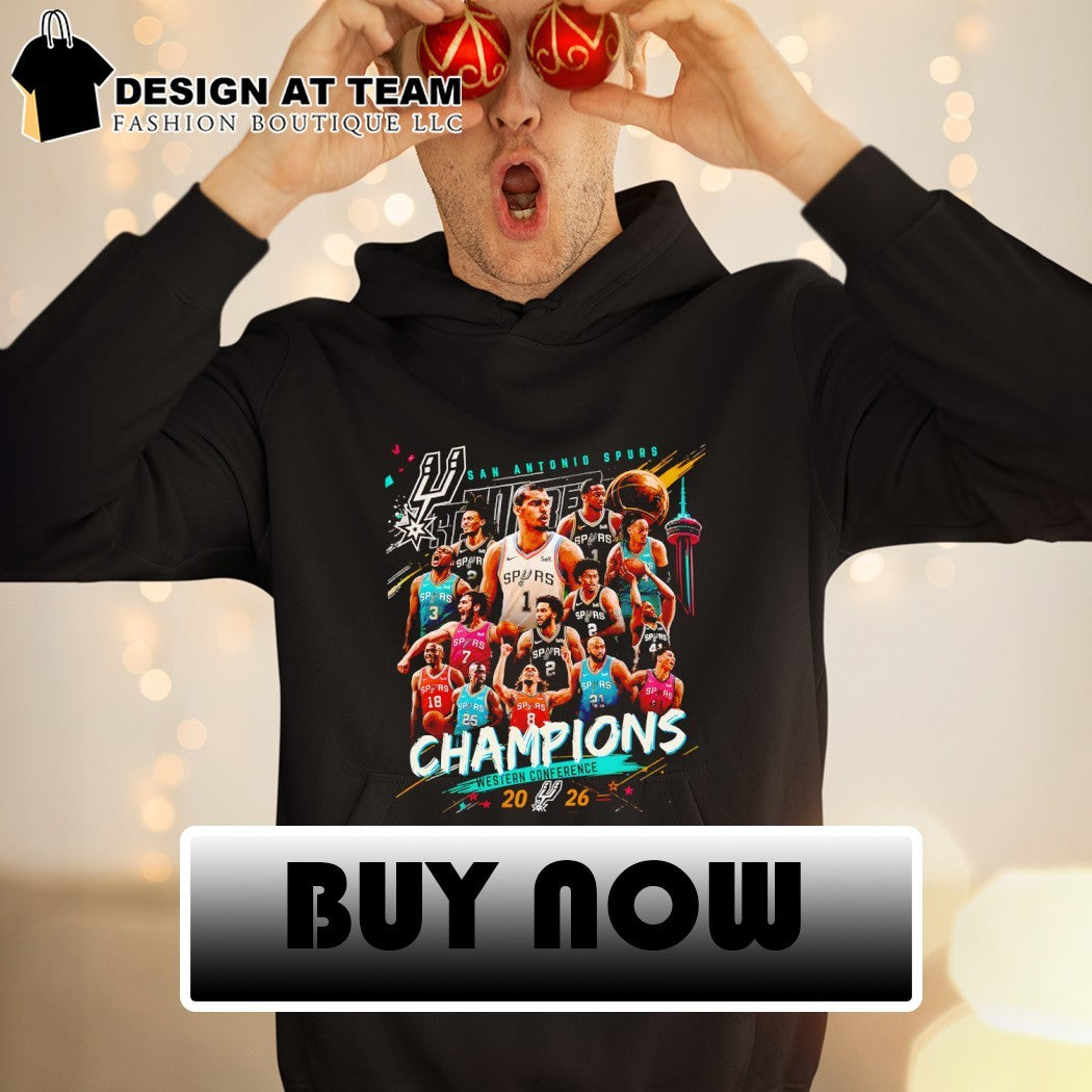 San Antonio Spurs basketball players Western Conference Champions 2026 shirt