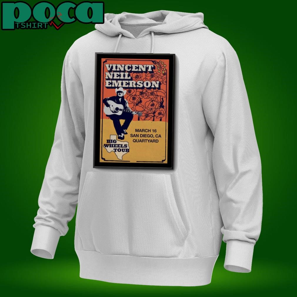 San Diego CA Vincent Neil Emerson Quartyard Mar 16 2025 Poster Tour shirt