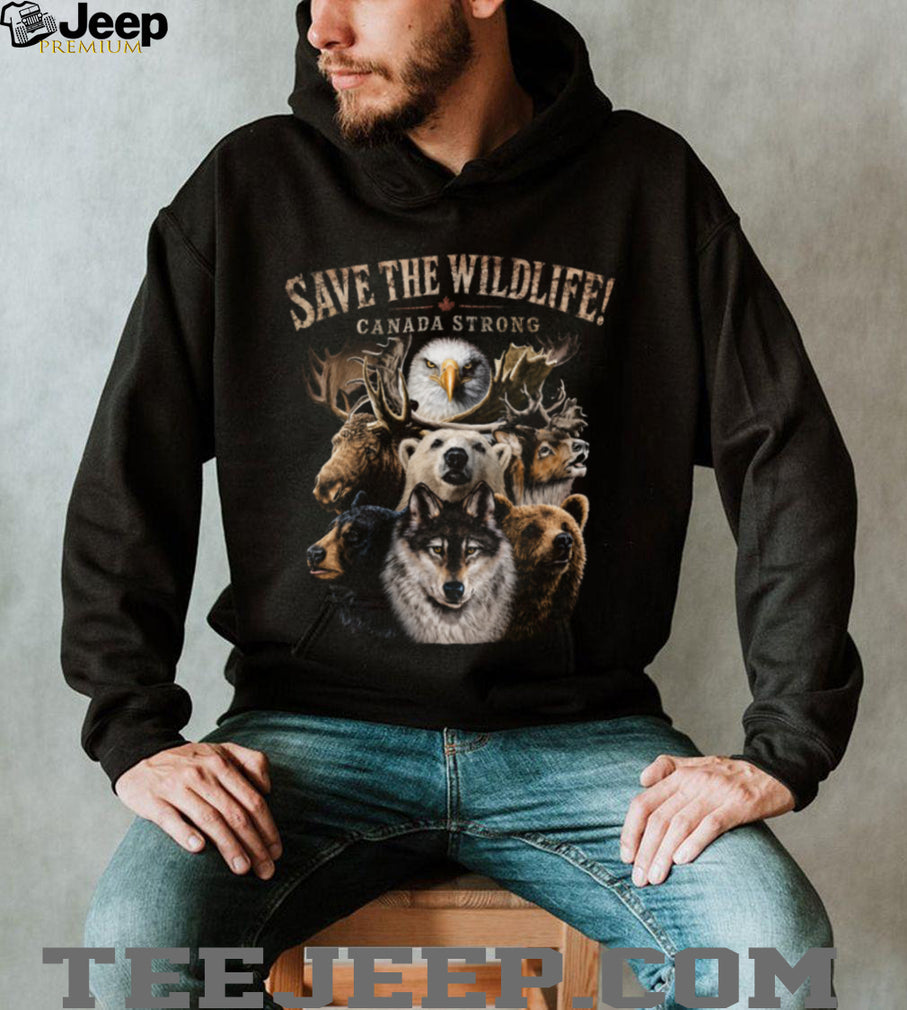 Save The Wildlife Canada Strong Eagle Moose Wolf Bear Shirt