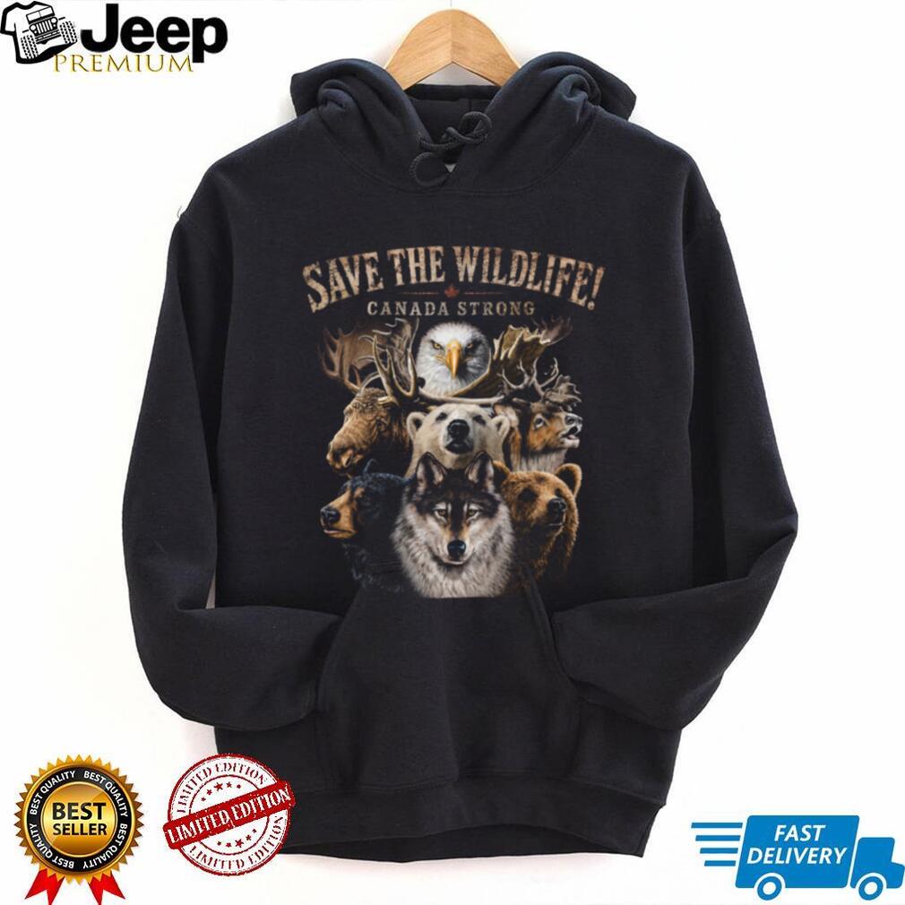 Save The Wildlife Canada Strong Eagle Moose Wolf Bear Shirt