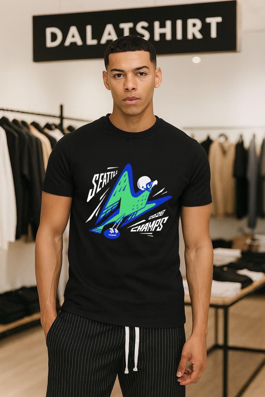 Seattle Champs 2026 Abstract Bird Playing Football Sports shirt