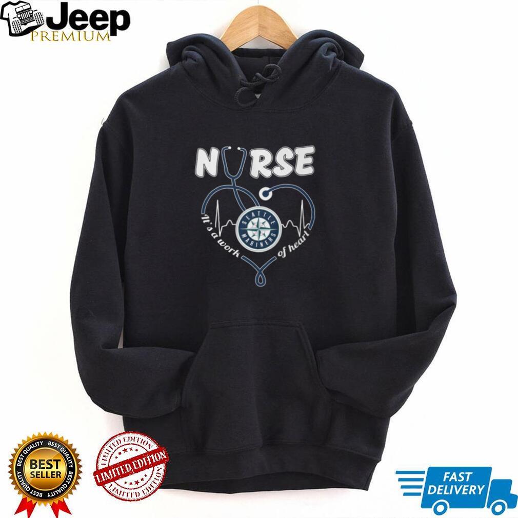 Seattle Mariners Baseball Nurse Heart Stethoscope Healthcare Worker Navy Teal T Shirt