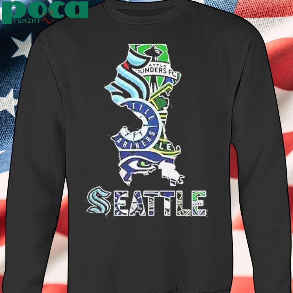Seattle Sports Team Map Logo Shirt