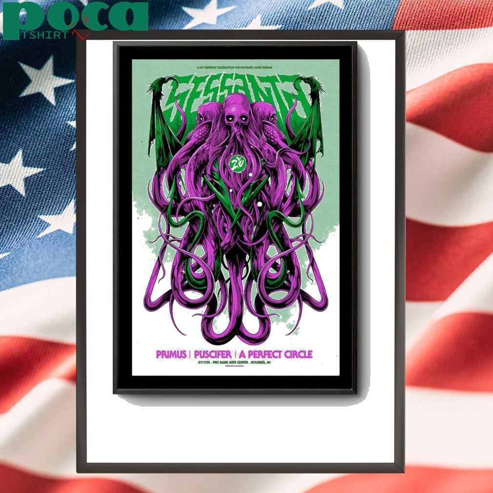 Sessanta V 2.0 Primus, Puscifer, A Perfect Circle Holmdel, NJ May 17 2025 Poster shirt