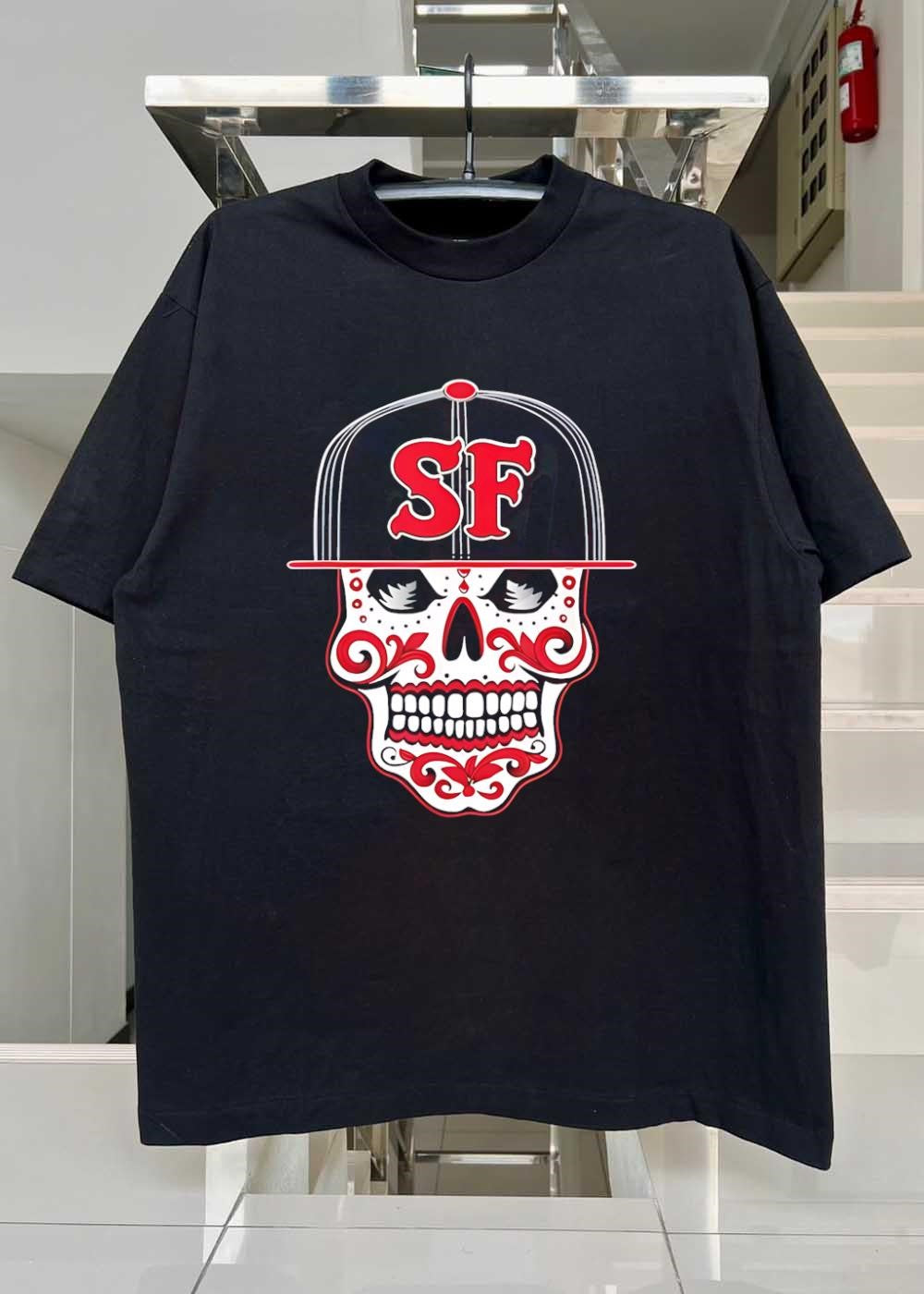 Sf Sugar Skull San Francisco Hat T-Shirt