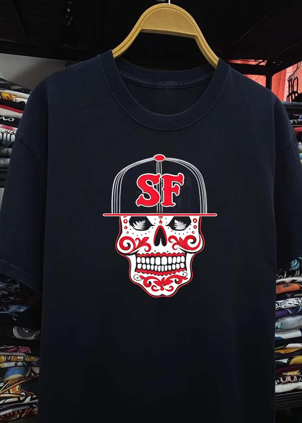 Sf Sugar Skull San Francisco Hat T-Shirt