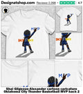 Shai Gilgeous-Alexander cartoon caricature Oklahoma City Thunder Basketball MVP back 2 back shirt