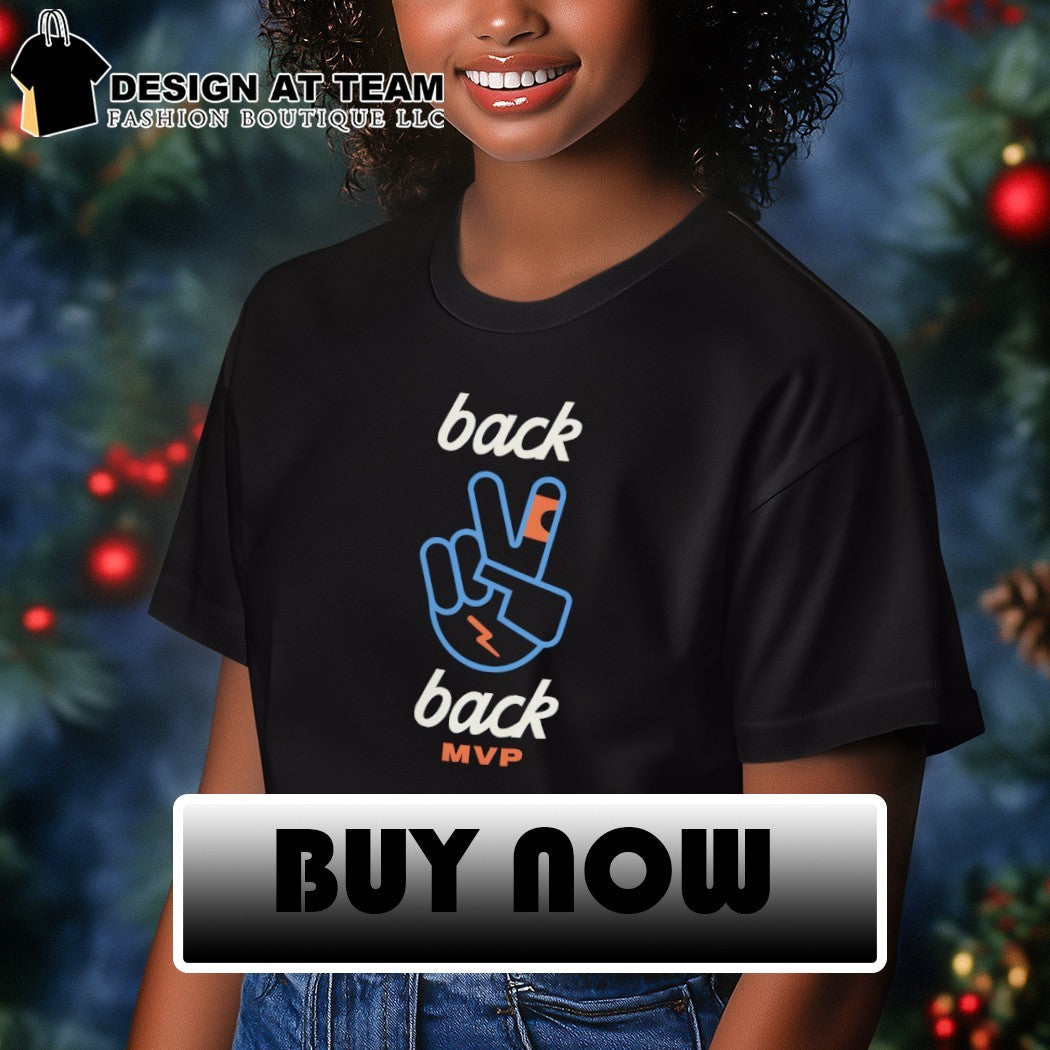 Shai Gilgeous-Alexander piece hand MVP Oklahoma City Thunder Basketball back 2 back NBA shirt