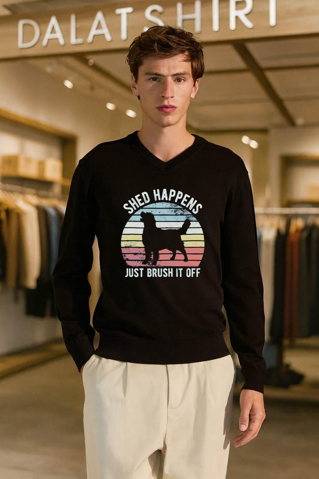 Shed Happens Just Brush It Off Golden Retriever Silhouette shirt