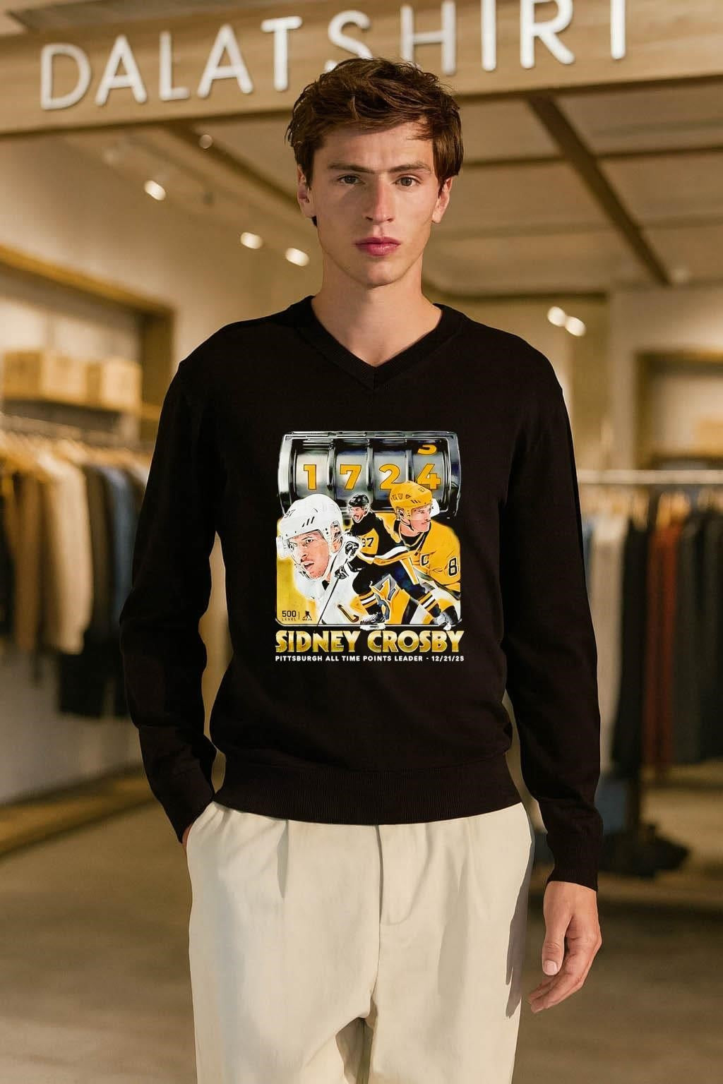 Sidney Crosby Pittsburgh All Time Points Leader 1724 shirt