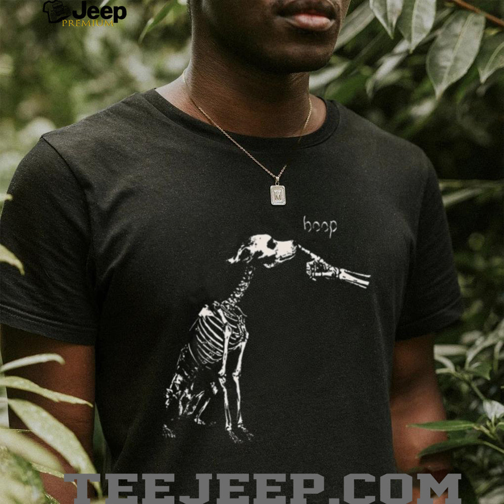 Skeleton Dog Hoop Finger Touch Spooky Shirt