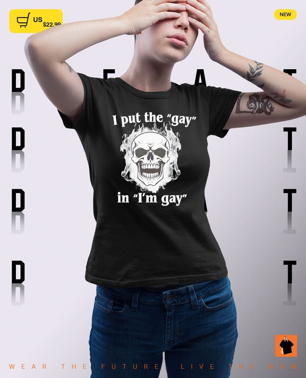 Skeleton I put the gay in I’m gay shirt