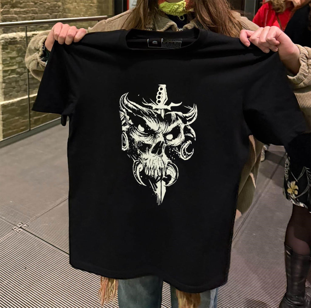 Skull and Knife with Brass Knuckles Dark Art shirt