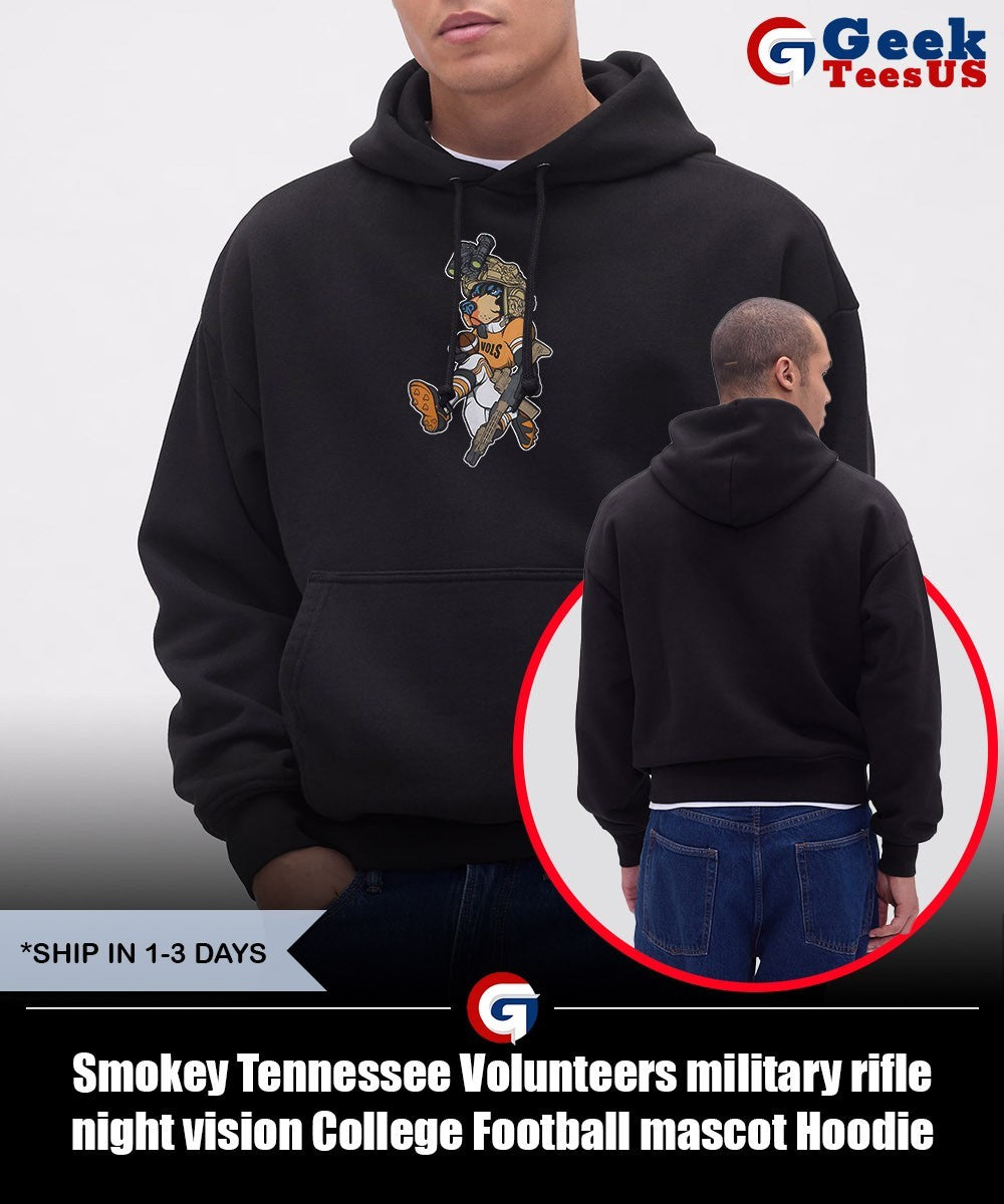 Smokey Tennessee Volunteers military rifle night vision College Football mascot shirt