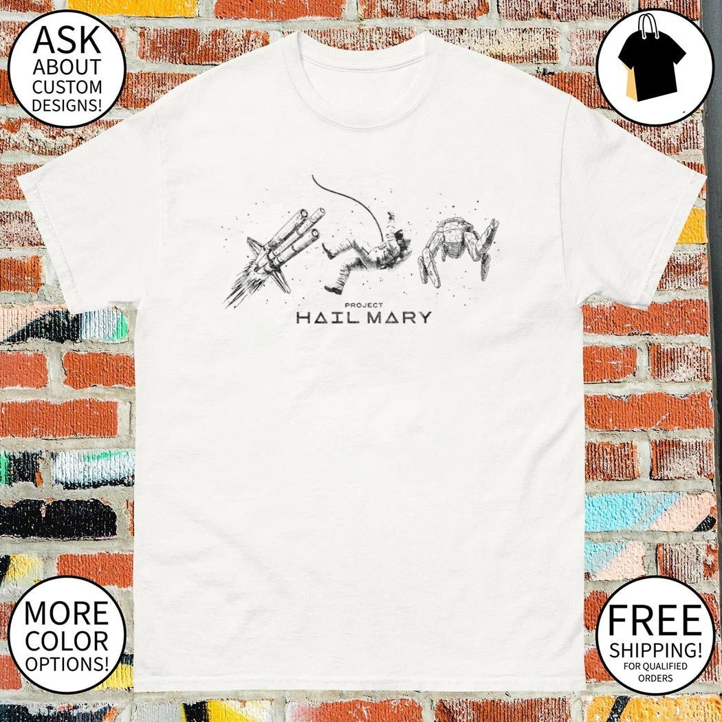 Spaceship Astronaut Rocky Project Hail Mary Minimalist Space Line Art Sci-Fi shirt