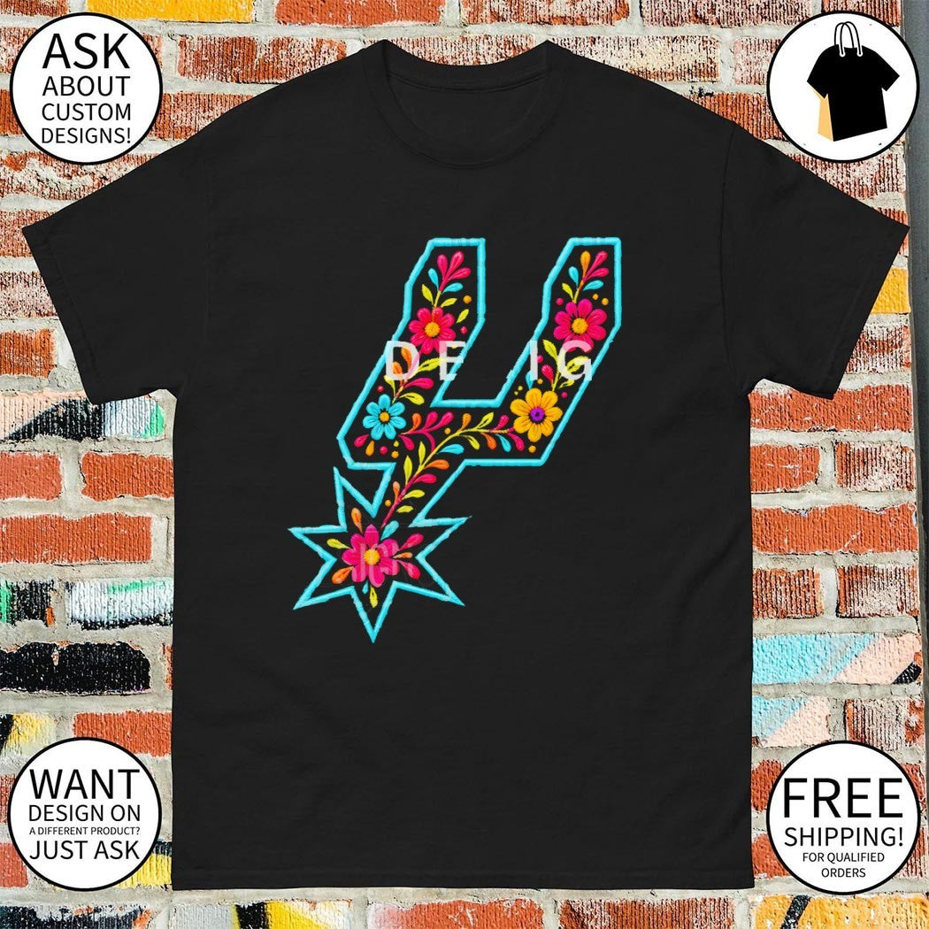 Spurs logo floral San Antonio Spurs Basketball NBA 2026 shirt