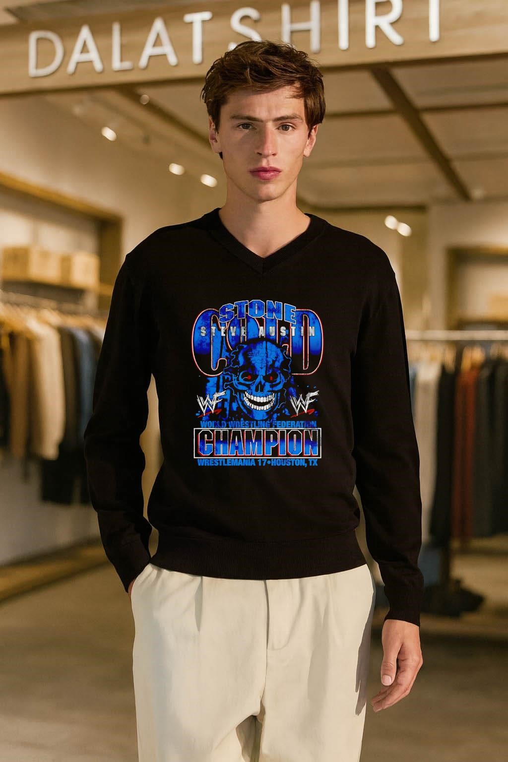 Stone Cold Steve Austin WWF Champion WrestleMania 17 Skull shirt