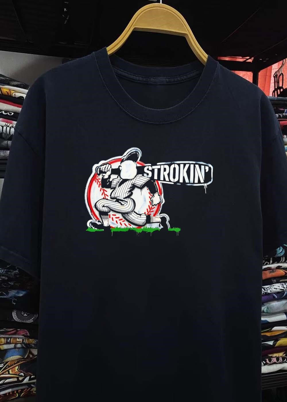 Strokin Baseball Graphic Player Logo T-Shirt