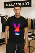 Sunset Cityscape Palm Trees Puerto Rico Flag Bunny Silhouette shirt