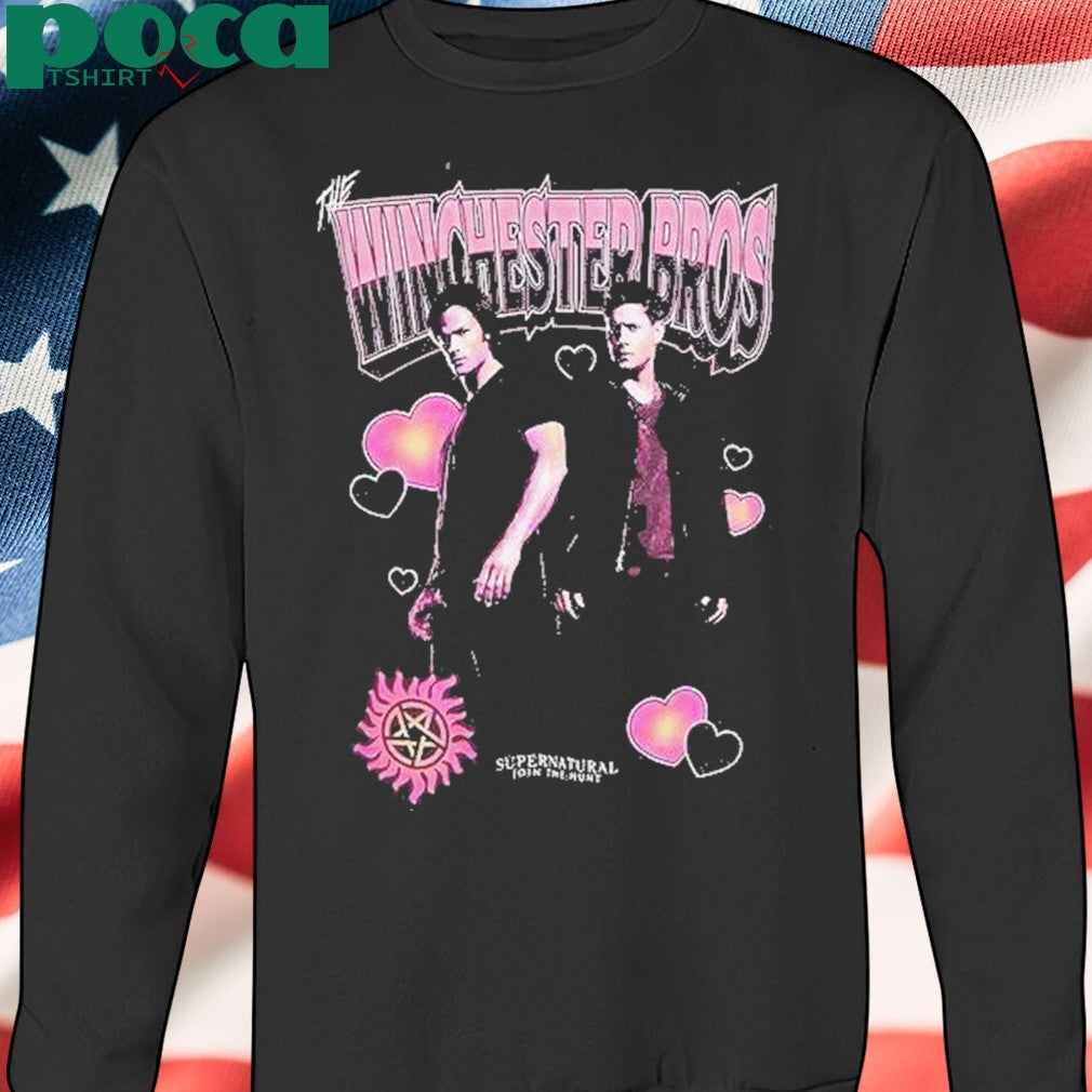Supernatural Winchester Bros Portrait Hearts Shirt