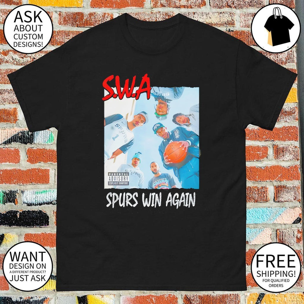 Swa Spurs Win Again Straight Outta Compton x San Antonio Spurs Basketball Sp Parental Advisory Explicit Content shirt