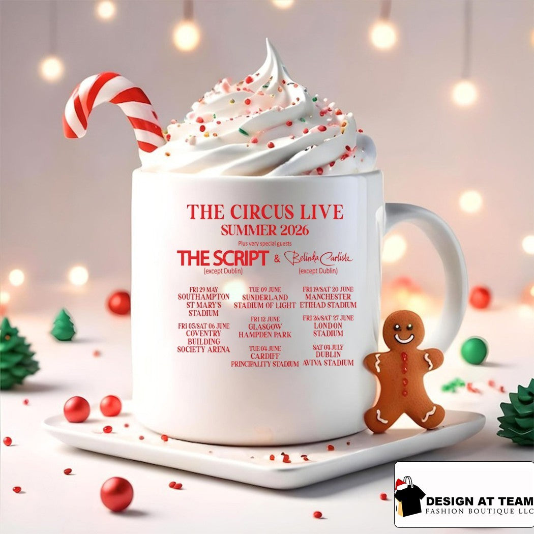 Take That The Circus Live Summer 2026 The Script and Belinda Carlisle shirt