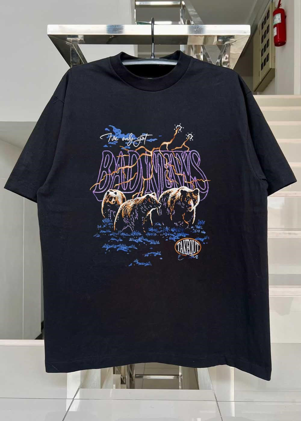 Takeout Order Bears I Have Only Got Bad News Graphic T-Shirt