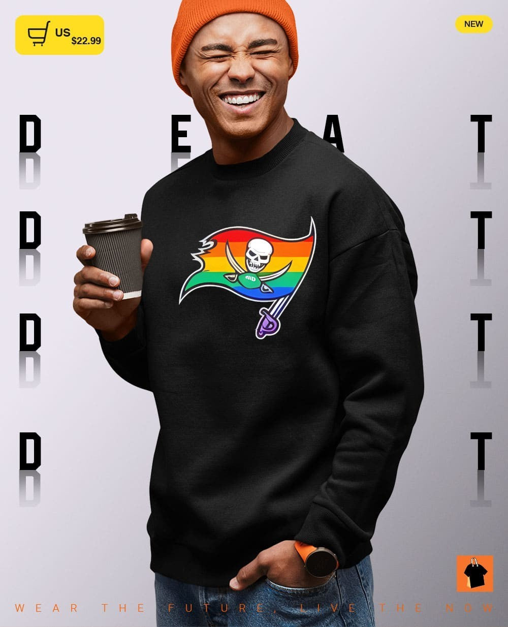 Tampa Bay Buccaneers flag logo pride rainbow sport apparel pirate skull shirt