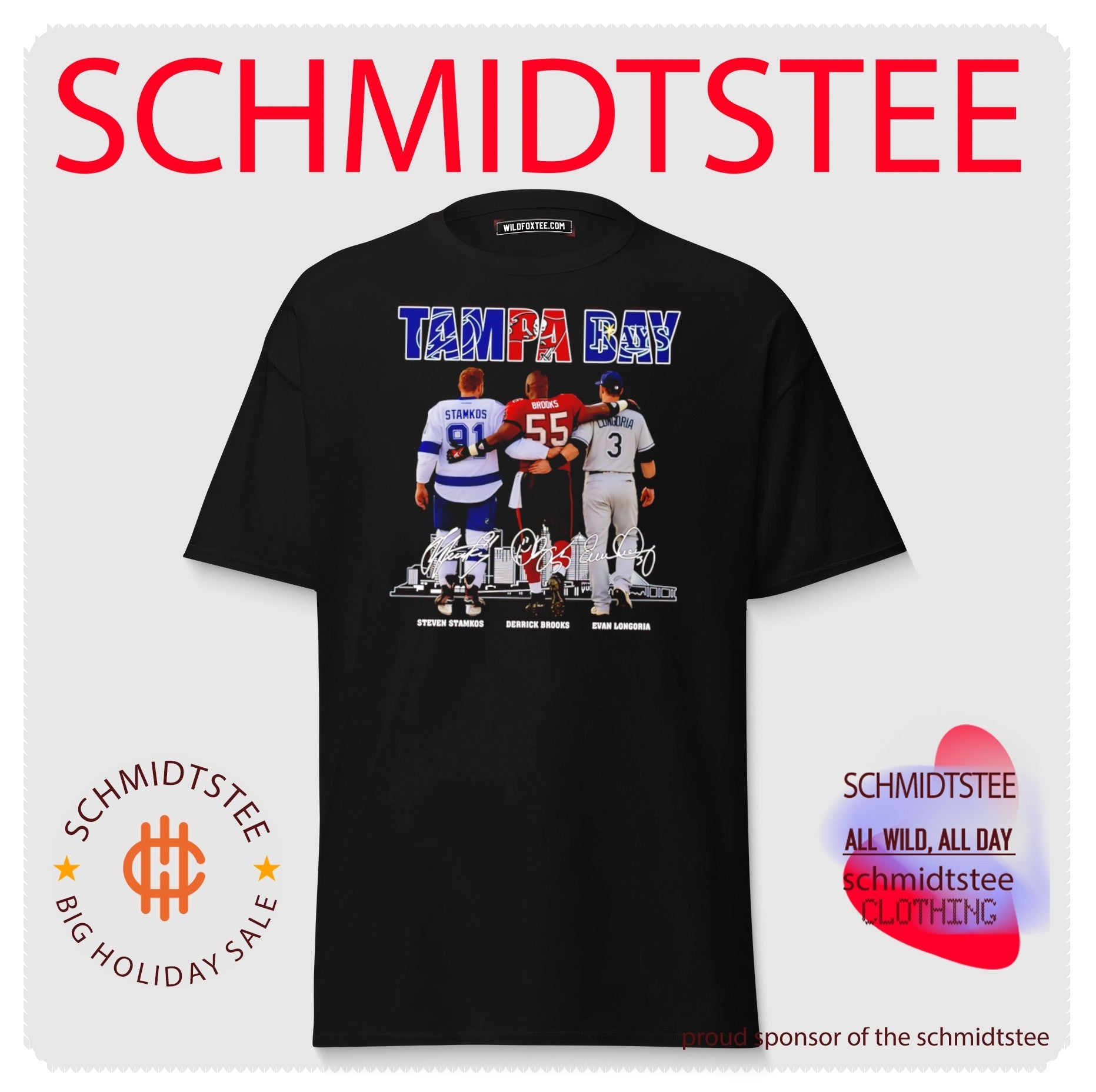 Tampa Bay Legends Steven Stamkos Derrick Brooks and Evan Longoria shirt