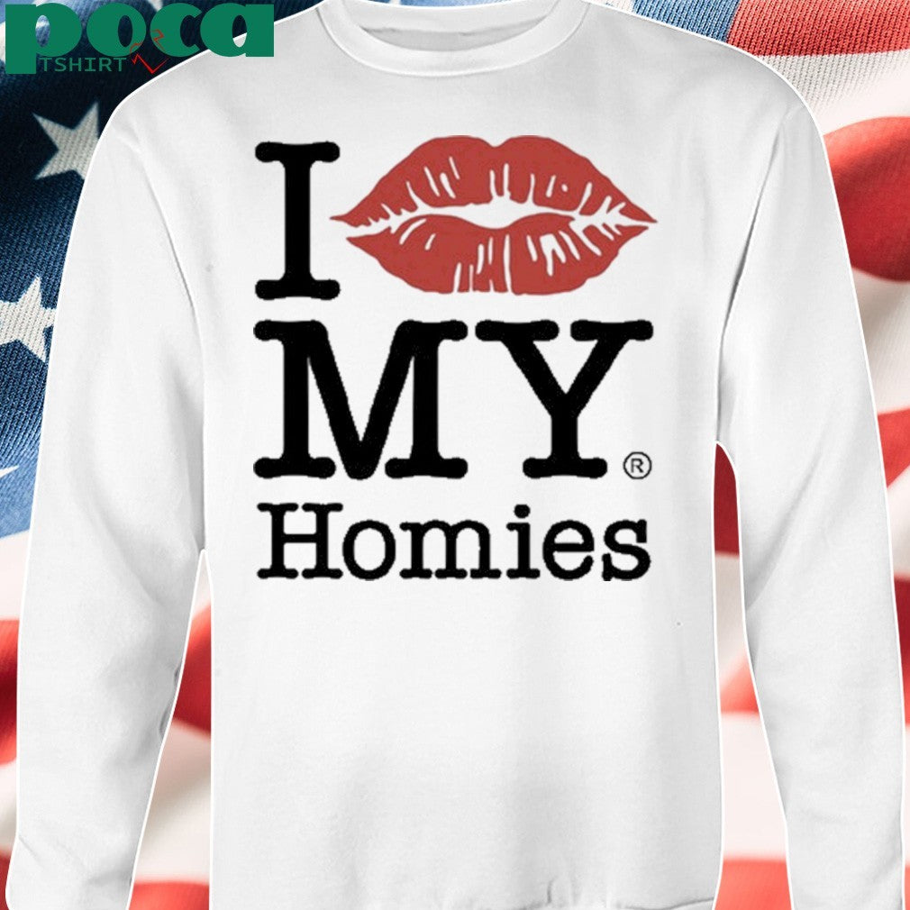 Tan Clemons Wearing I Love My Homies Shirt