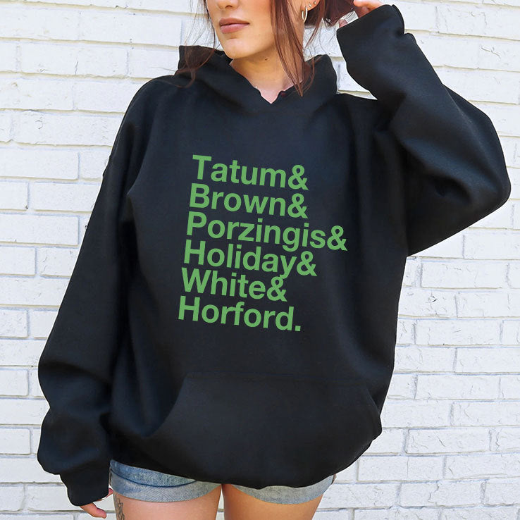 Tatum Brown Porzingis Holiday White Horford Boston Celtics Shirt