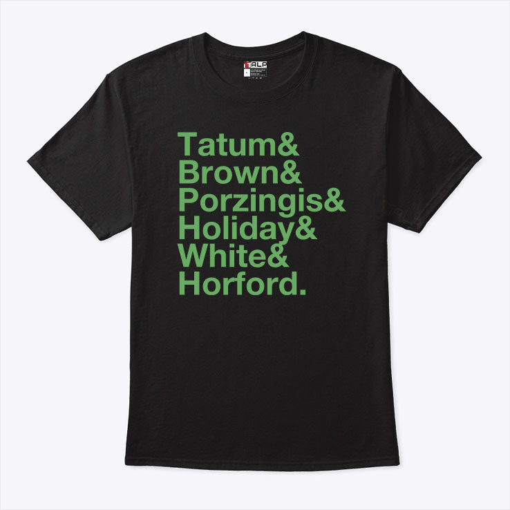Tatum Brown Porzingis Holiday White Horford Boston Celtics Shirt