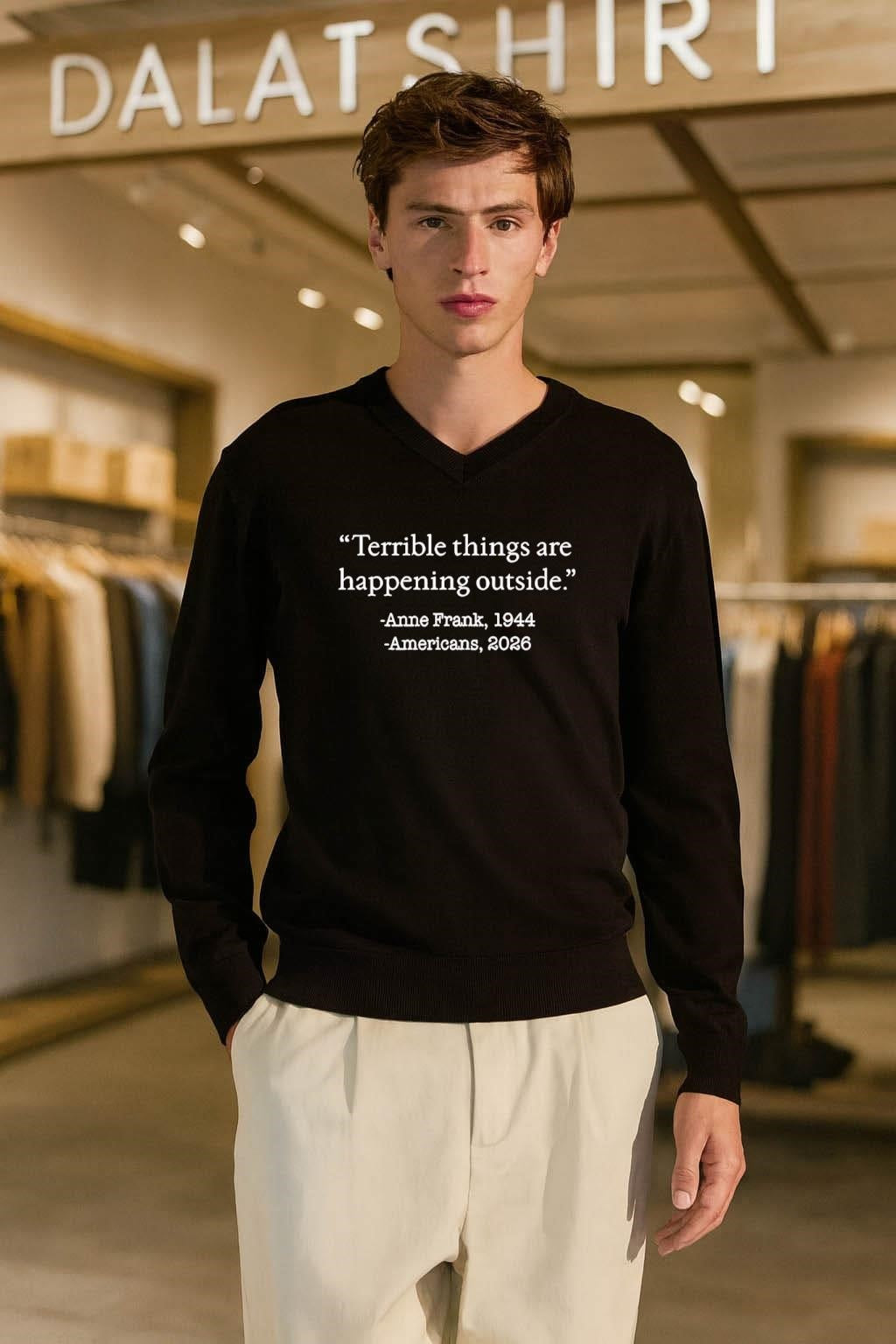 Terrible Things Are Happening Outside Anne Frank Quote Americans 2026 shirt