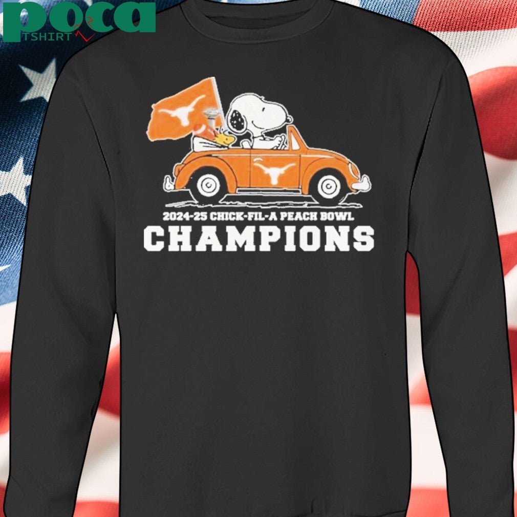 Texas Longhorns 2024-25 Chick-Fil-A Peach Bowl Champions Celebrating Shirt