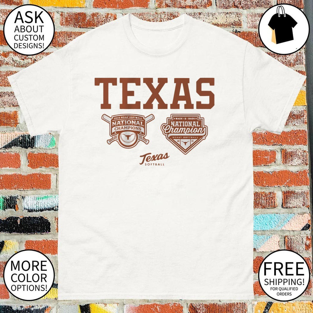 Texas Longhorns Softball Back to Back National Champions 2026 NCAA logo shirt