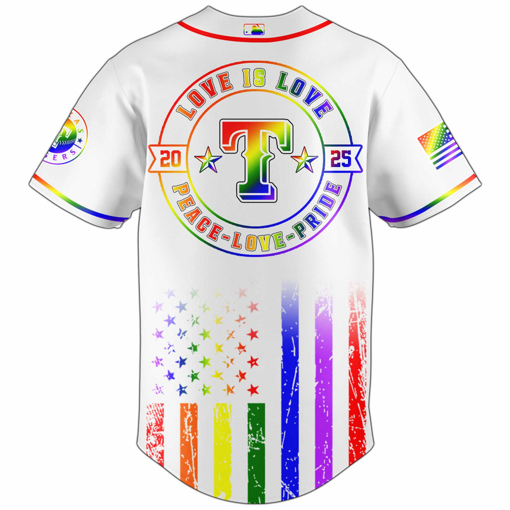 Texas Rangers Happy Pride Month Baseball Jersey