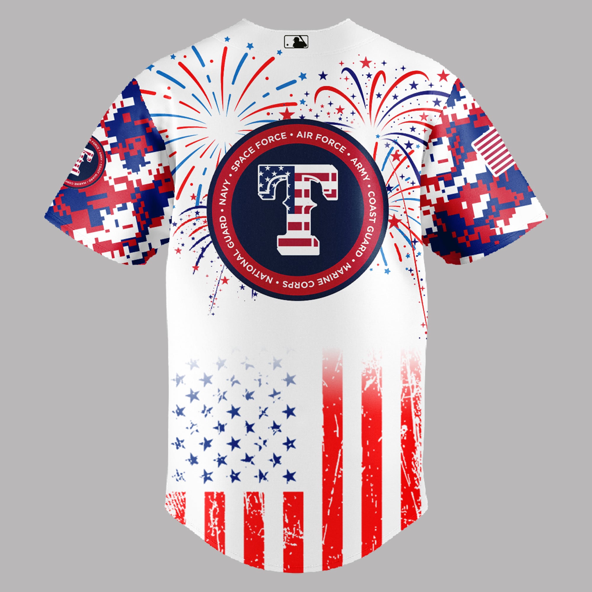 Texas Rangers MLB The 4th Of July Military Jersey