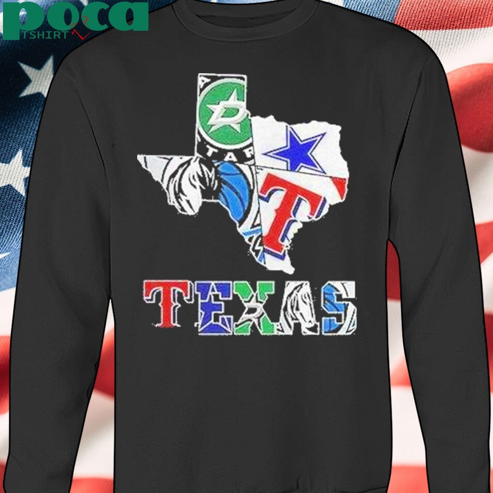 Texas Sports Teams Logo Map Shirt