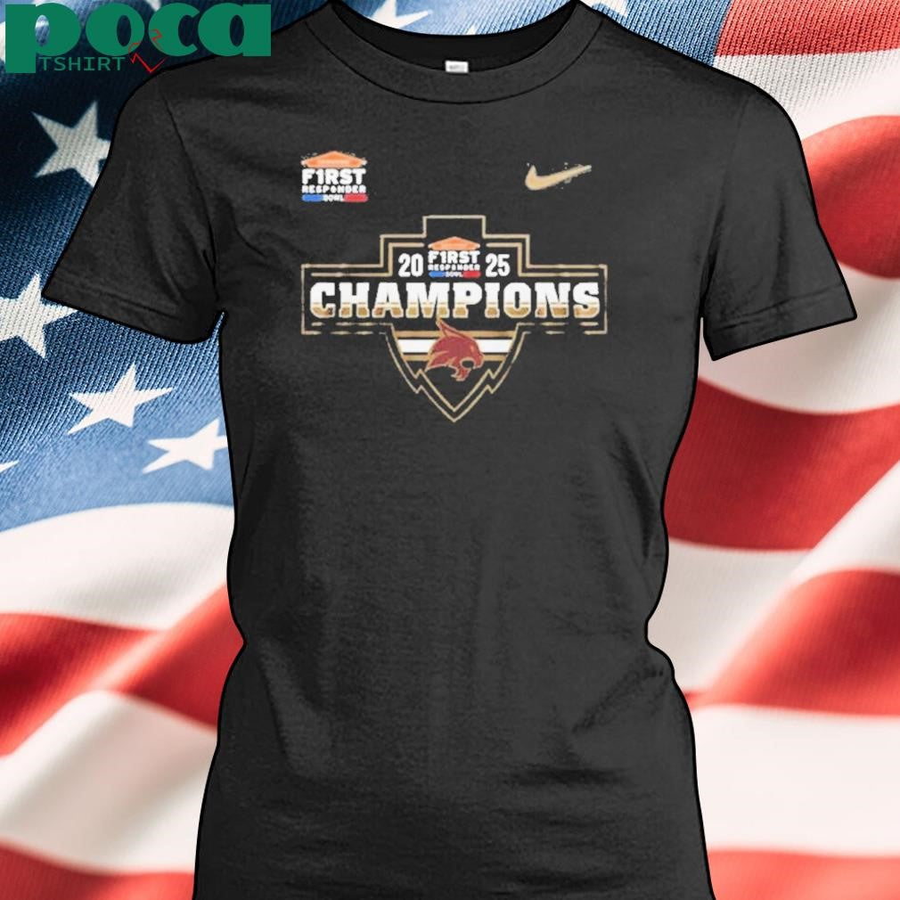 Texas State Bobcats 2025 First Responder Bowl Champions Celebrating T-Shirt