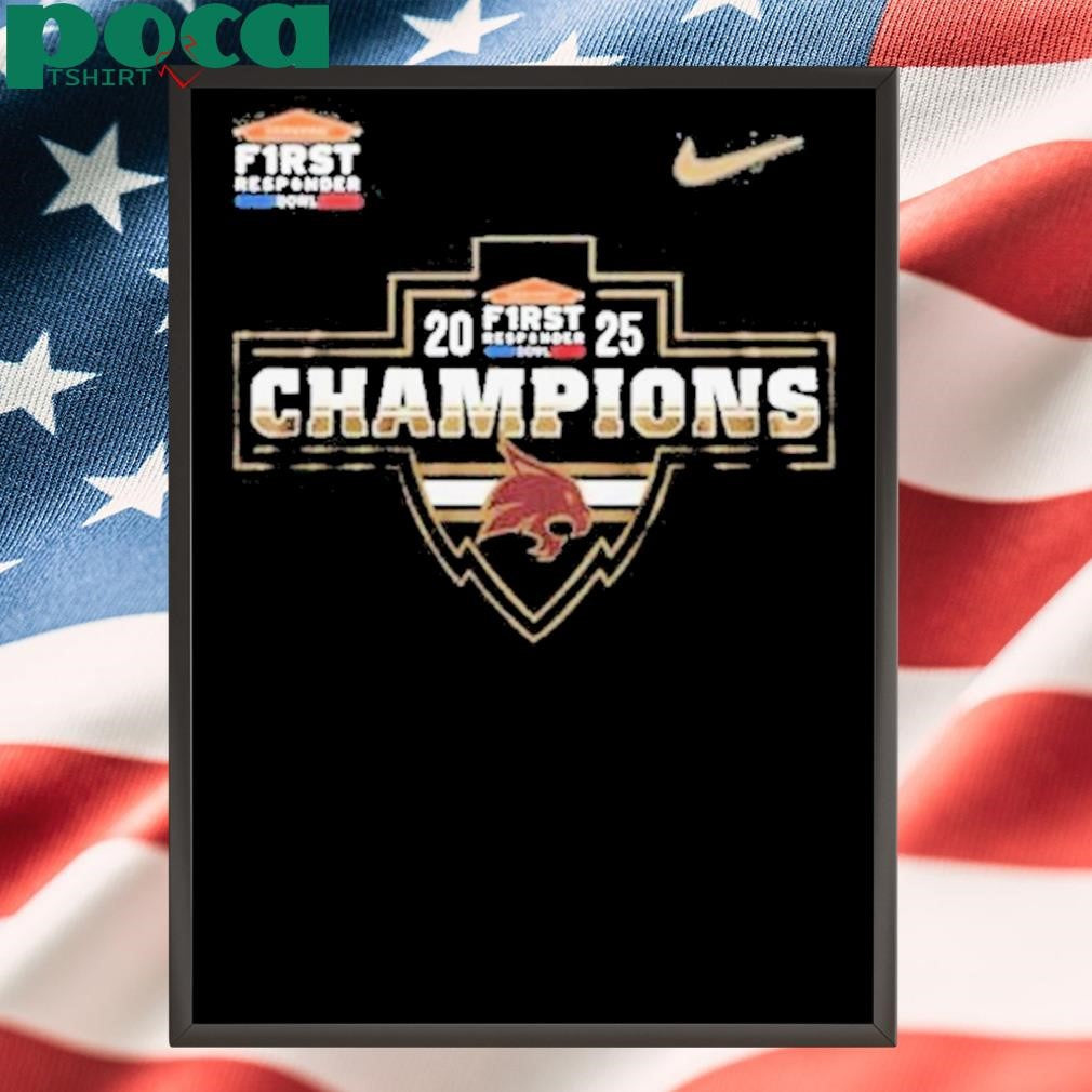 Texas State Bobcats 2025 First Responder Bowl Champions Celebrating T-Shirt