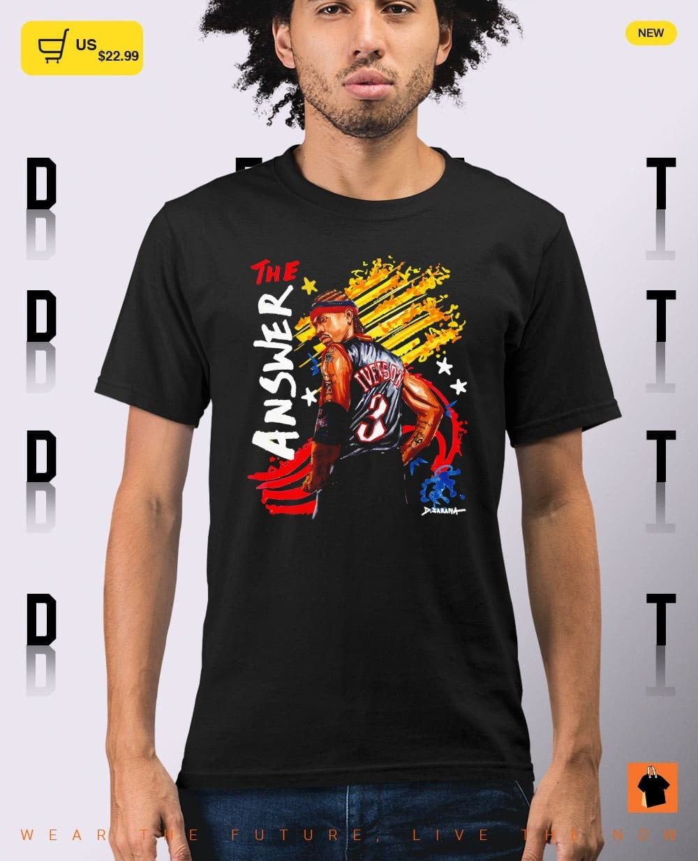 The Answer Allen Iverson Philadelphia 76ers Basketball NBA 90s style shirt